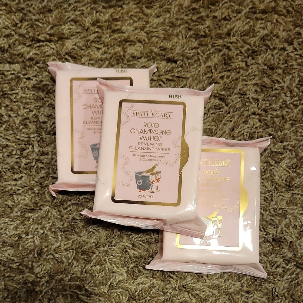 3packs Rosé Champagne Wipes -  Renewing Cleansing Wipes